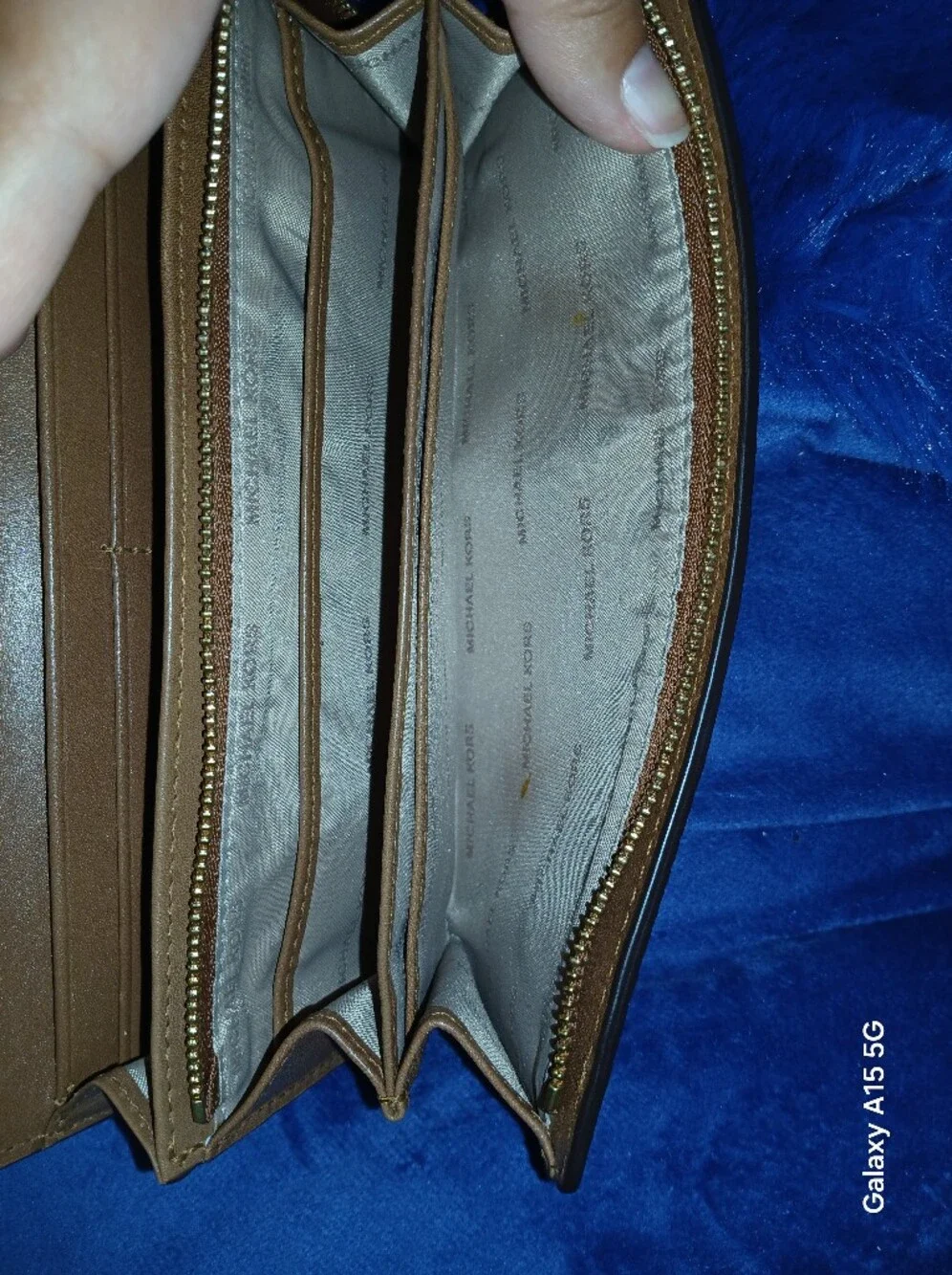 Michael Kors Tan Pebbled Leather Clutch with Gold Turn-Lock